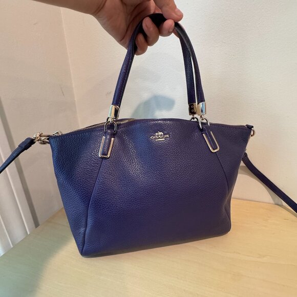 Coach Kelsey Pebbled Leather Satchel | Purple Violet | Crossbody Option 💜 - Picture 2 of 15